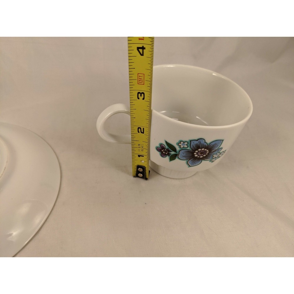 Tirschenreuth Bavaria Purple Blue Flowers Tea Cup Saucer Set - Picture 8 of 12
